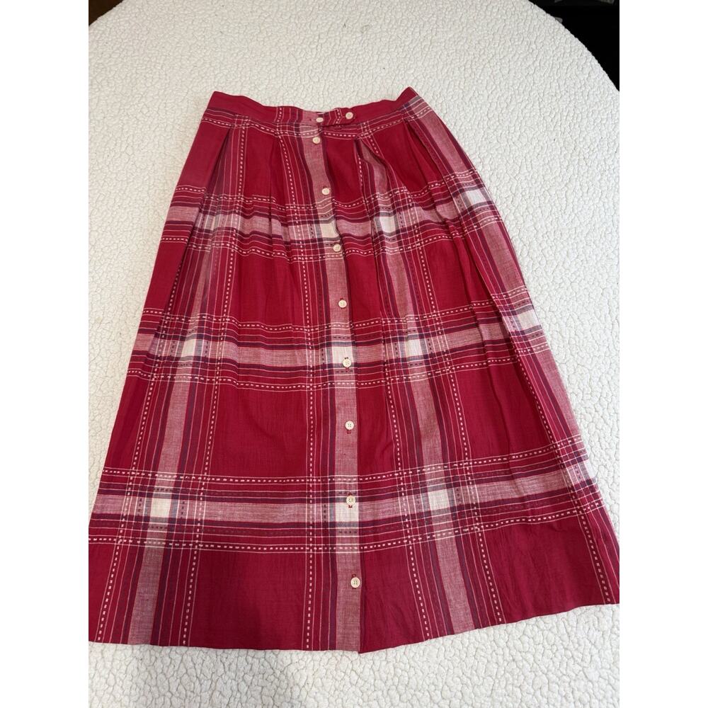Vintage Geoffrey Schilling by Corbin Waist Plaid Country Western Button Down Red